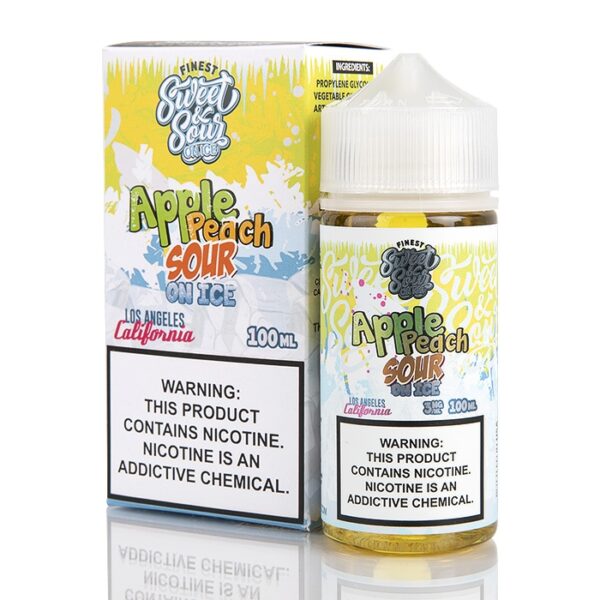 APPLE PEACH SOUR RINGS ON ICE FINEST SWEET & SOUR 100ML 3MG