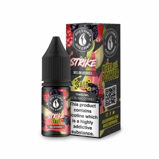 STRIKE MELON BERRIES NIC SALT ELIQUID BY JUICE N POWER 10ML 20MG