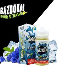 BLUE RASPBERRY SOUR STRAWS ICED EJUICE BY BAZOOKA SOUR STRAWS 2