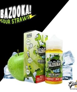 GREEN APPLE SOUR STRAWS ICED EJUICE BY BAZOOKA 100ML 6MG