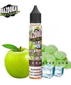 BAZOOKA SALTNIC GREEN APPLE ICE SOUR STRAWS 30ML