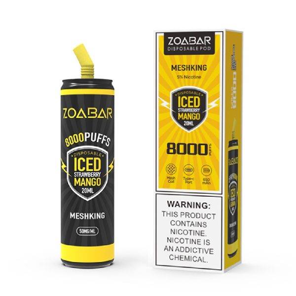 Iced Strawberry Mango Zoabar Meshking Disposable Vape Pod