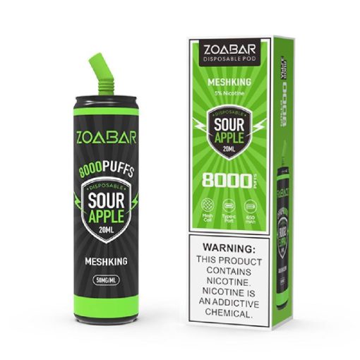 Sour Apple Zoabar Meshking Disposable Vape Pod