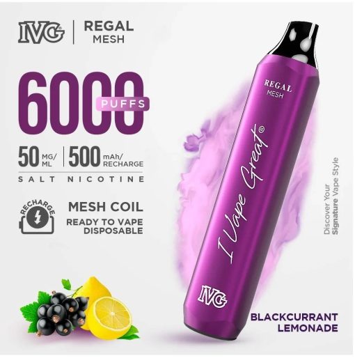 IVG Black Currant Lemonade Regal Mesh Disposable in Pakistan