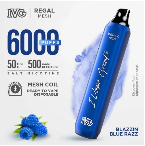 IVG Blazzin Blue Razz Regal Mesh Disposable in Pakistan