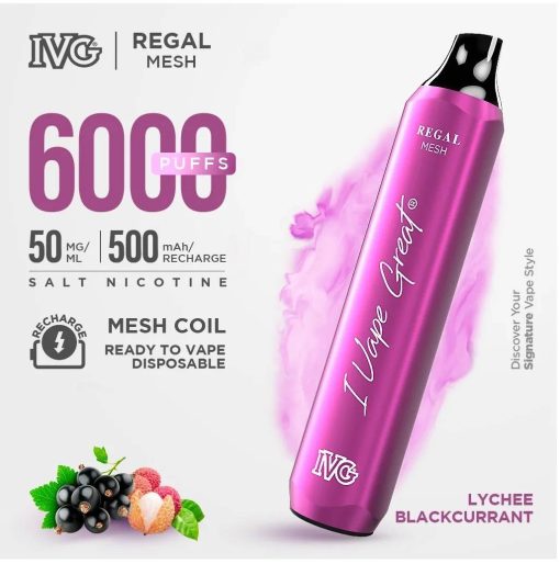 IVG Lychee Blackcurrant Ice Regal Mesh Disposable in Pakistan