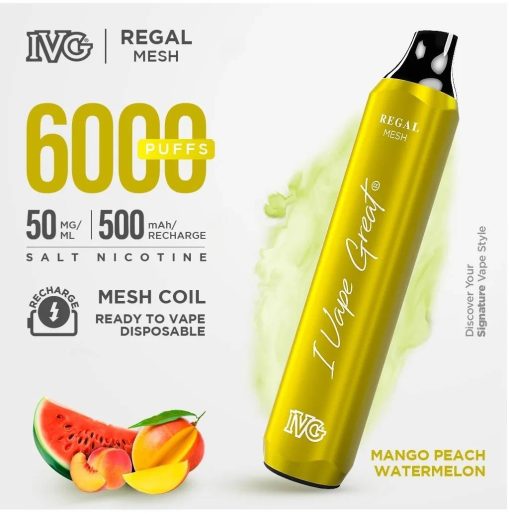 IVG Mango Peach Watermelon Ice Regal Mesh Disposable in Pakistan