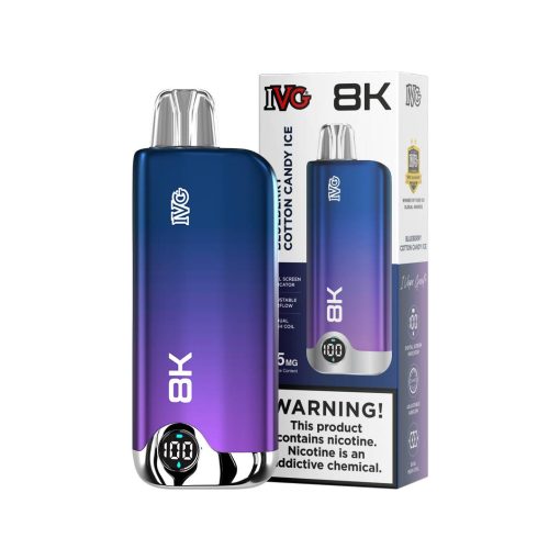 IVG Disposable Blueberry Cotton Candy Ice 8k Puffs