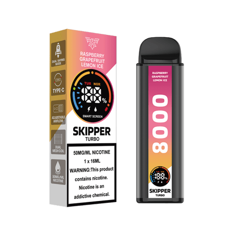 Skipper Disposable Vape 50mg 10000 Puffs Raspberry Grapefruit Lemon Ice