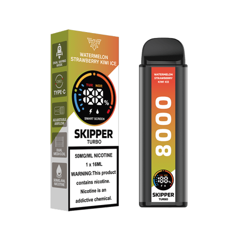 Skipper Disposable Vape 50mg 10000 Puffs Watermelon Strawberry Kiwi Ice